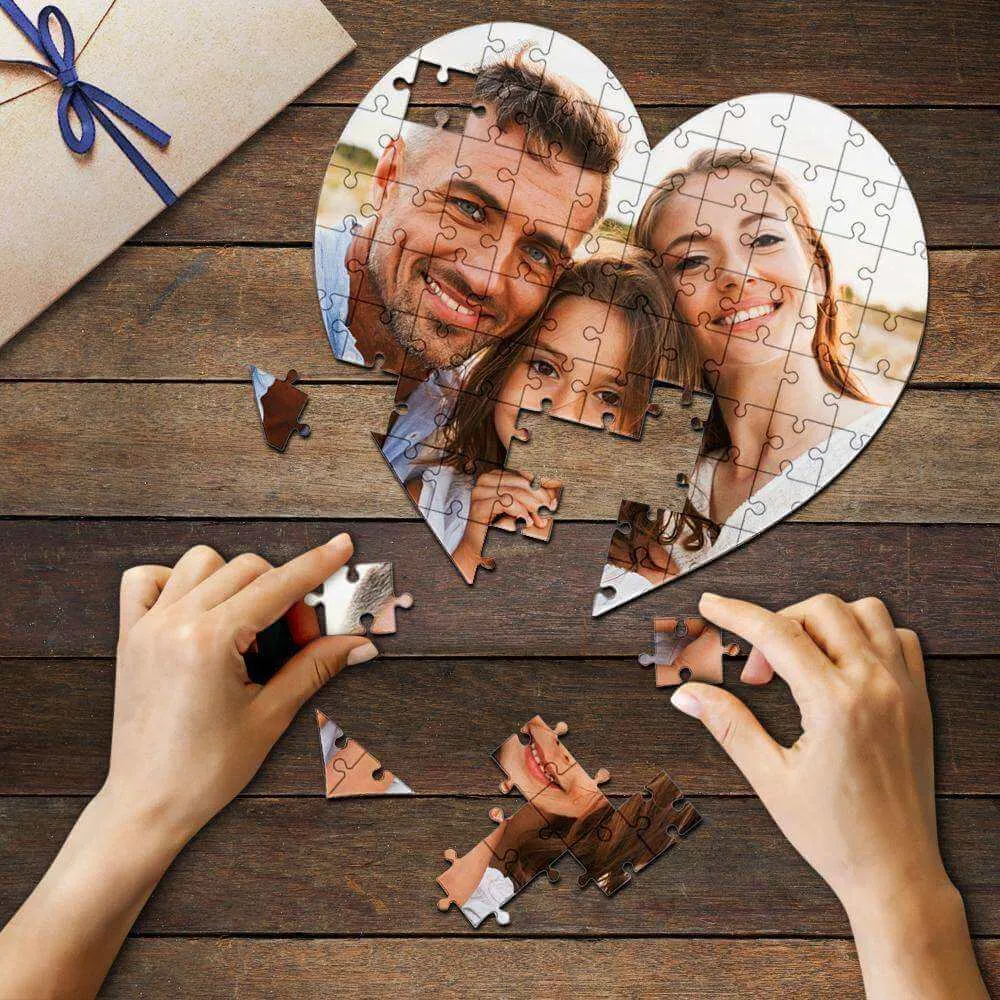 Custom Photo Heart-shaped Puzzle with Your Design