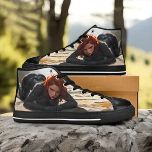 Cute Black Widow Shoes High Top Sneakers for Kids and Adults