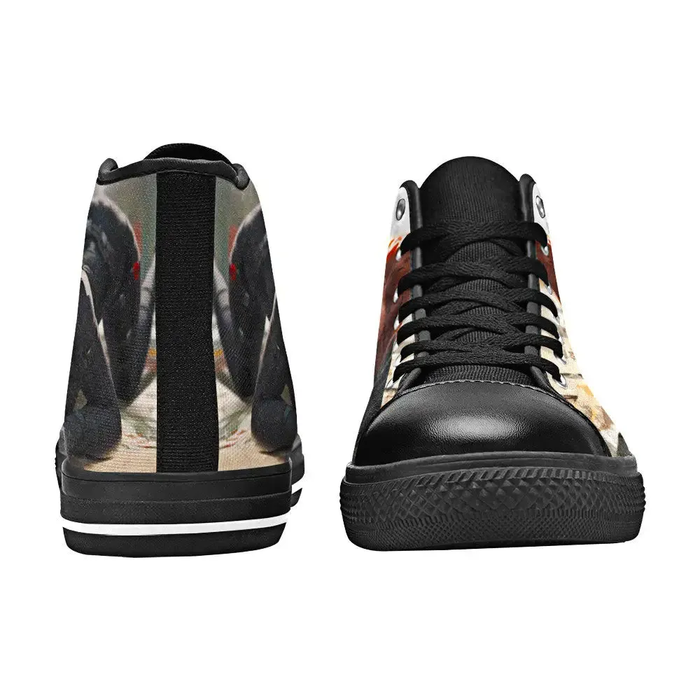 Cute Black Widow Shoes High Top Sneakers for Kids and Adults