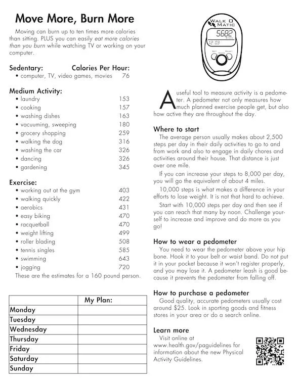 Exercise Color Handout Tearpad