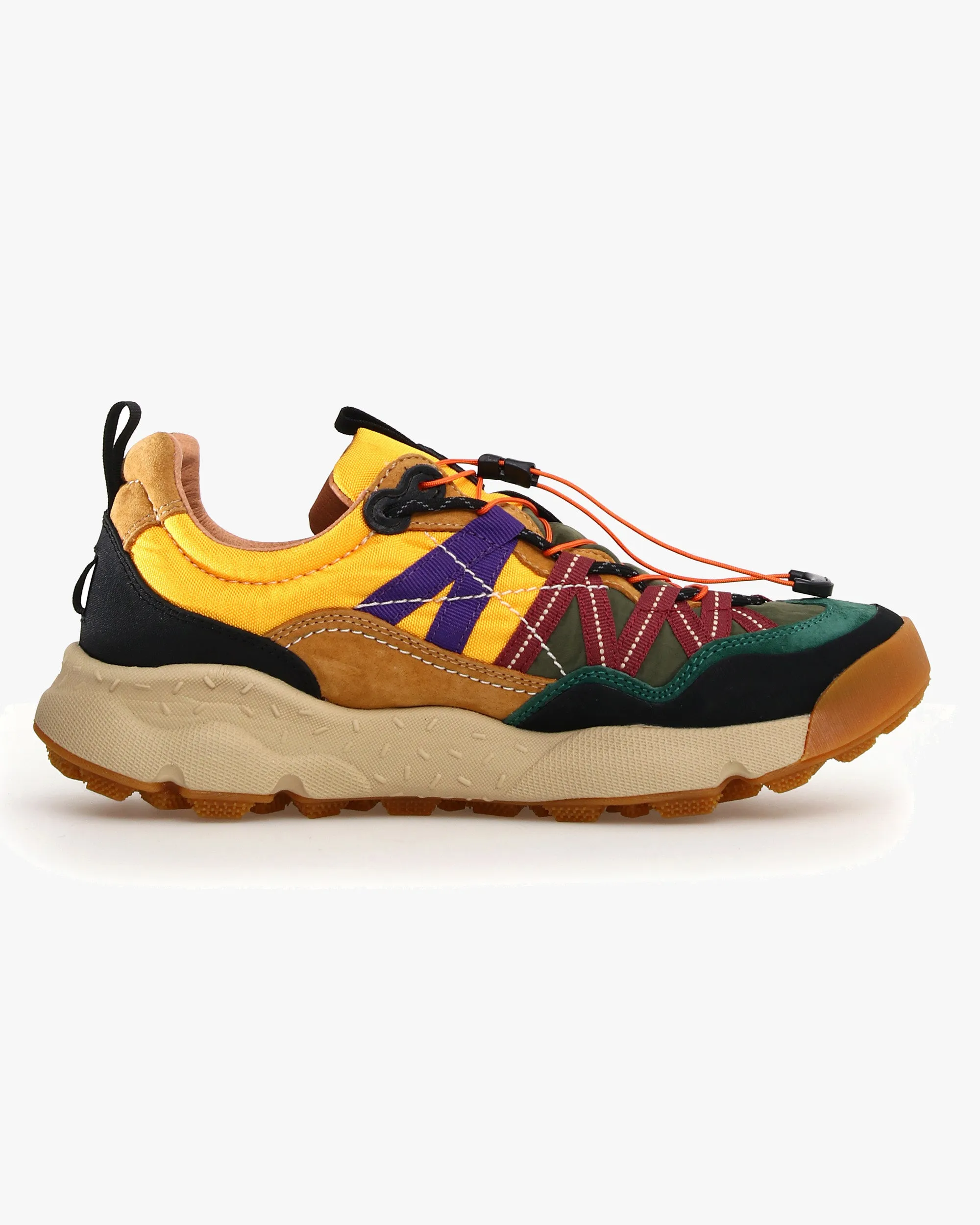 Flower Mountain Iwano 2 Suede & Nylon - Black / Cognac / Yellow