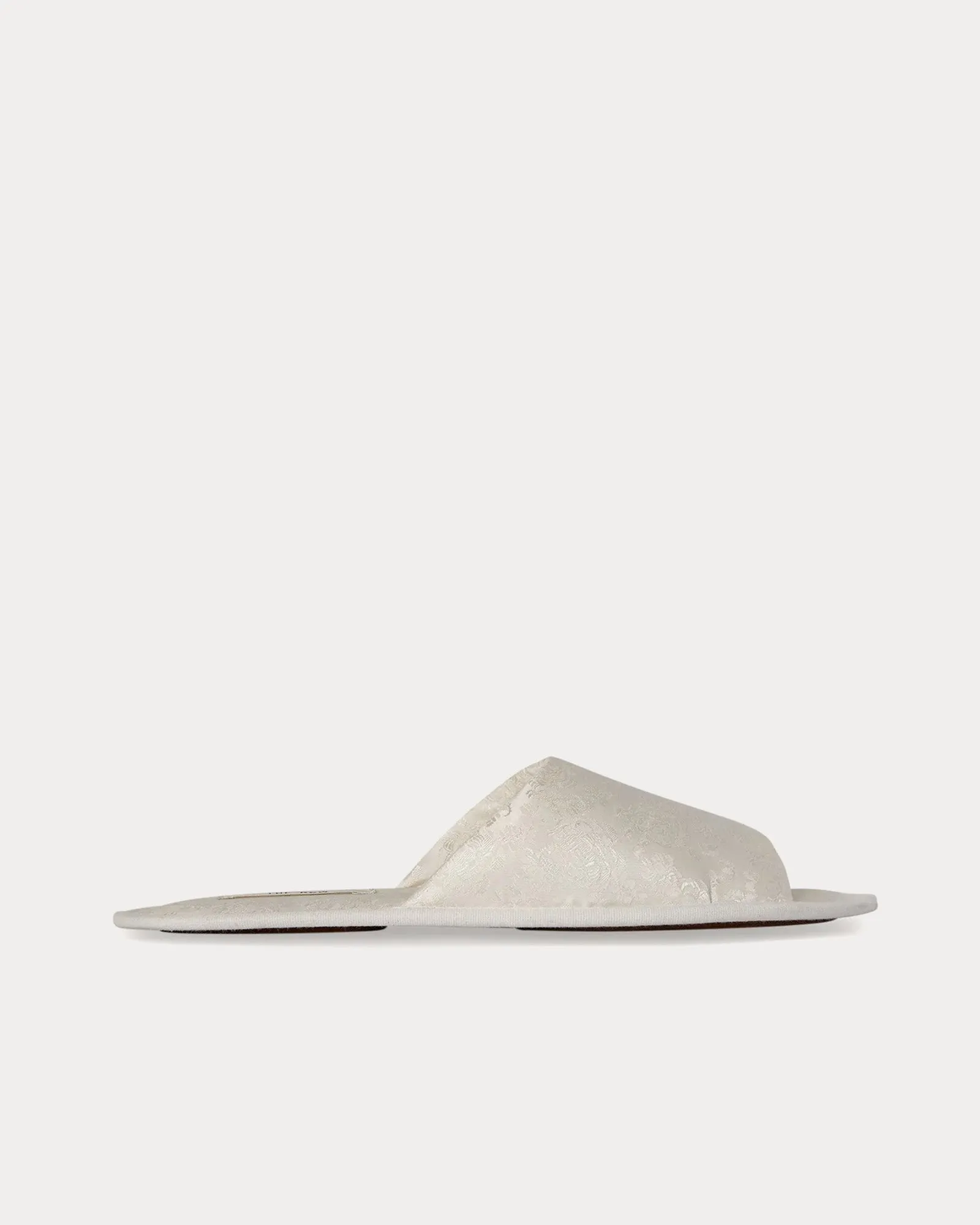 Frances Open Toe Silk & Acetate Ivory Slippers