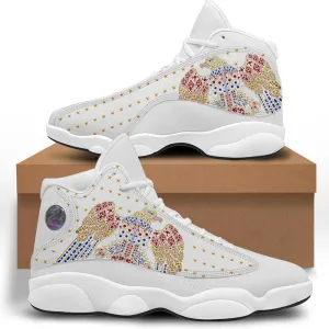 Gearhomie Elvis Aloha Unisex AJ13 Shoes White
