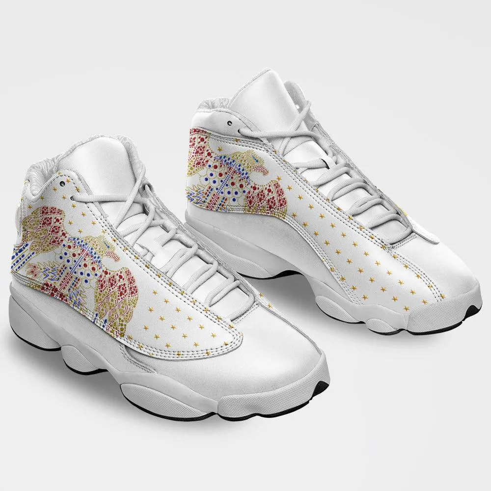 Gearhomie Elvis Aloha Unisex AJ13 Shoes White