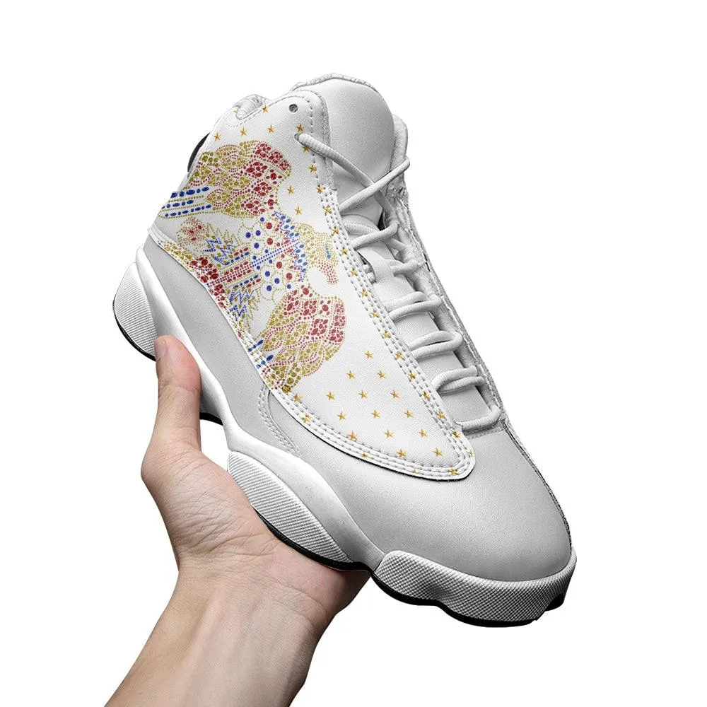 Gearhomie Elvis Aloha Unisex AJ13 Shoes White