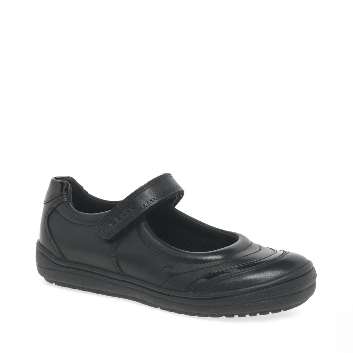 Geox: Hadriel Black Leather School Shoes