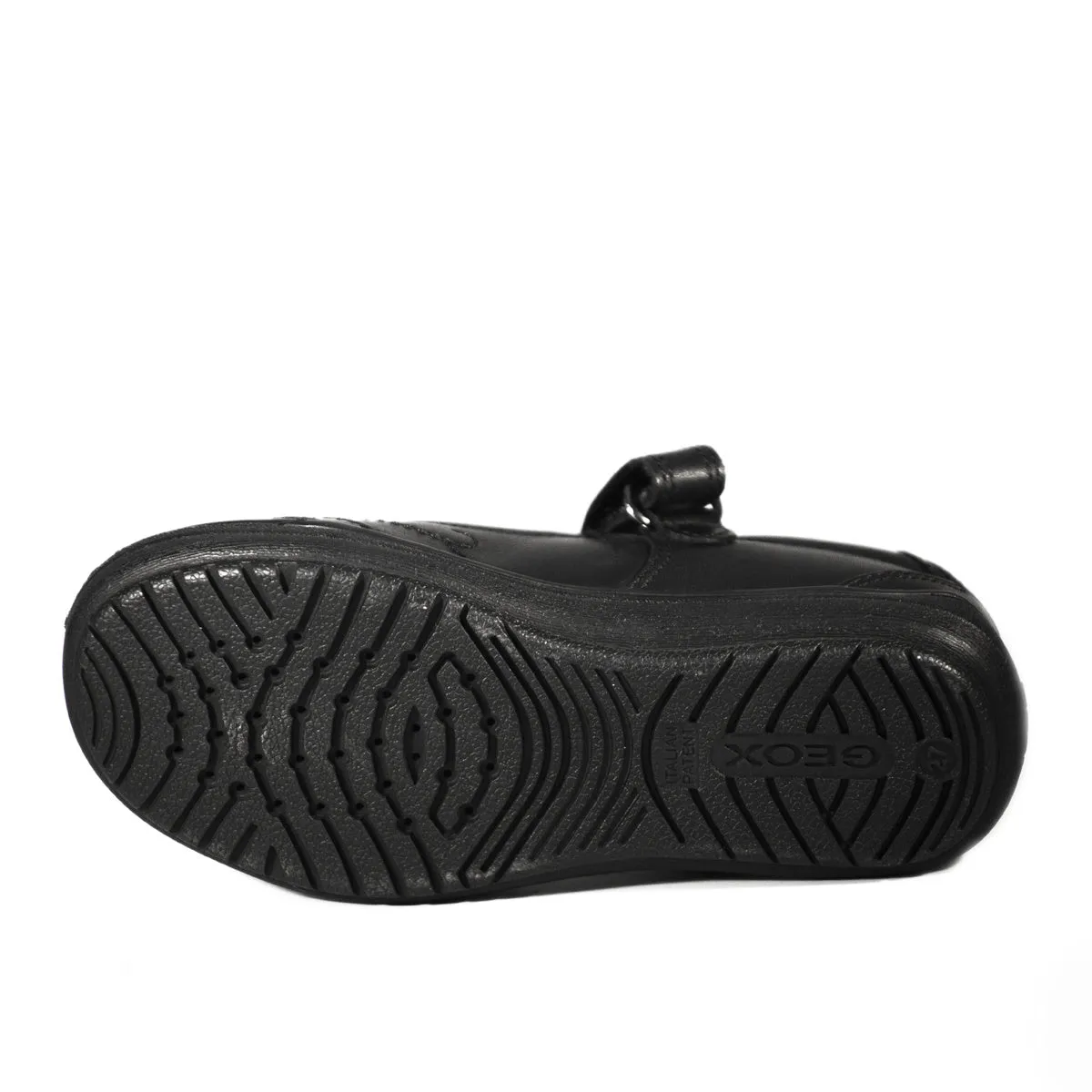 Geox: Hadriel Black Leather School Shoes