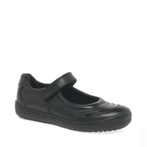 Geox: Hadriel Black Leather School Shoes