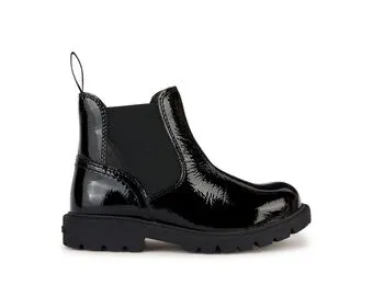 Geox: Shaylax Chelsea School Boots - Patent Black