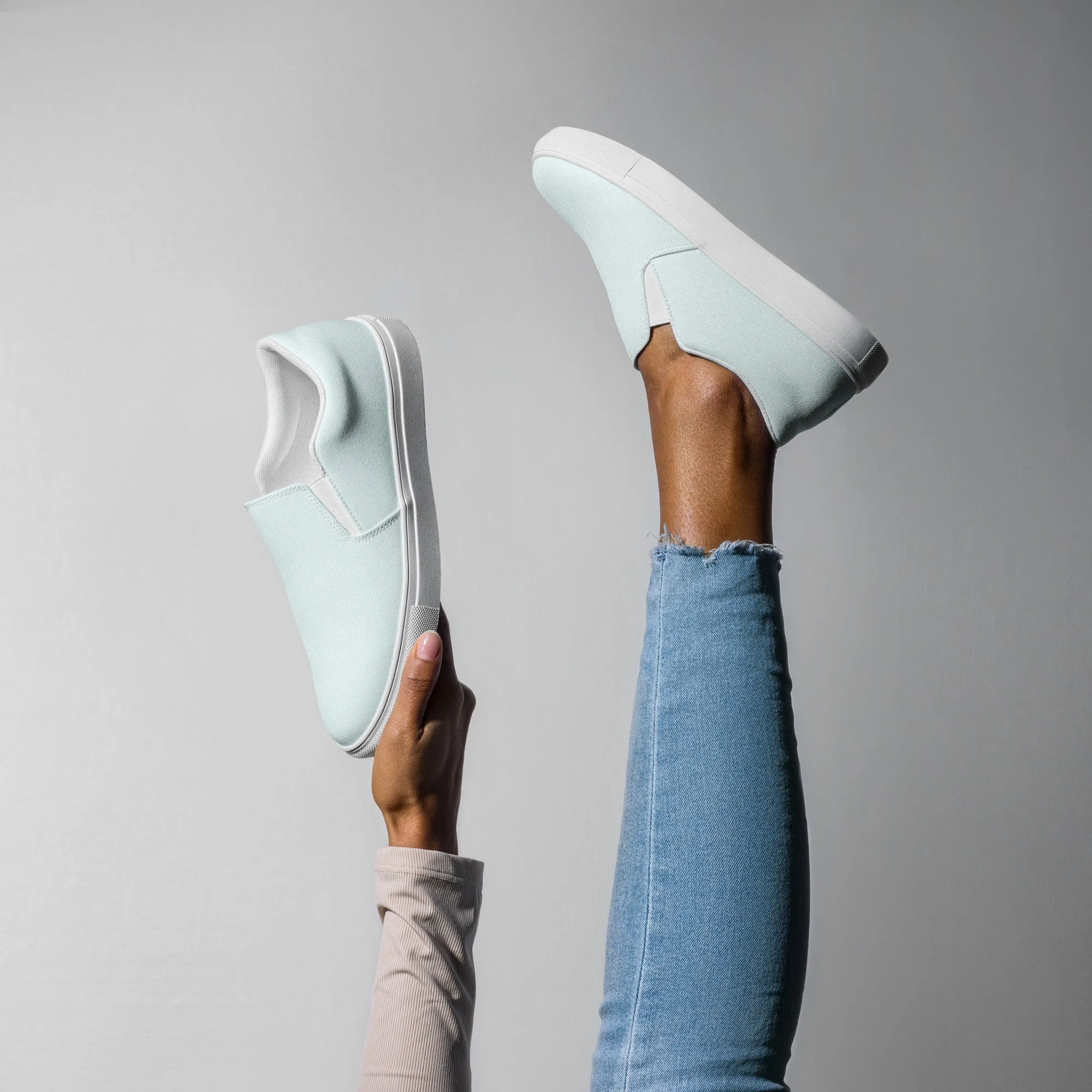 Glacier Blue Women’s slip-on canvas shoes, Blue Casual Shoes, Cruising Shoes