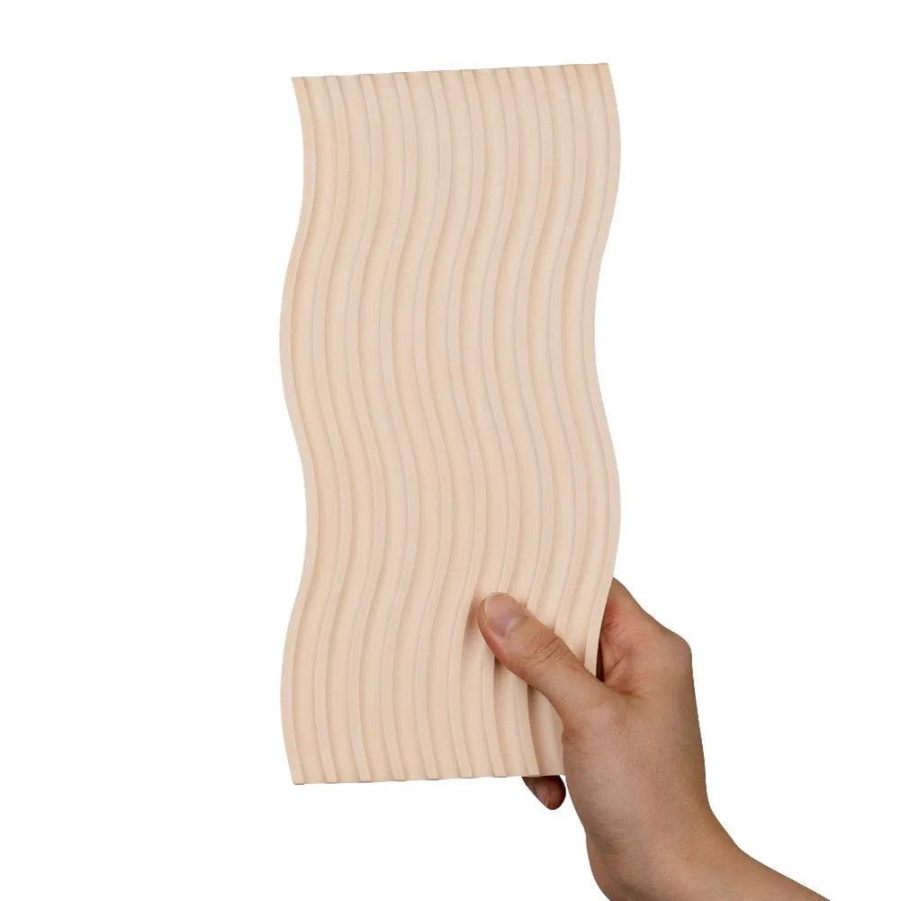 Grooved Arch Wave Photography Styling Handmade Plaster Props - 3 Pack (Pastel Orange) (DEMO STOCK)