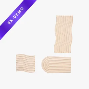 Grooved Arch Wave Photography Styling Handmade Plaster Props - 3 Pack (Pastel Orange) (DEMO STOCK)
