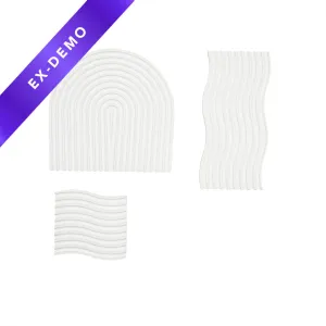 Grooved Arch Wave Photography Styling Handmade Plaster Props - 3 Pack (White Essence) (DEMO STOCK)