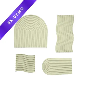 Grooved Arch Wave Photography Styling Handmade Plaster Props - 4 Pack (Matcha Green) (DEMO STOCK)