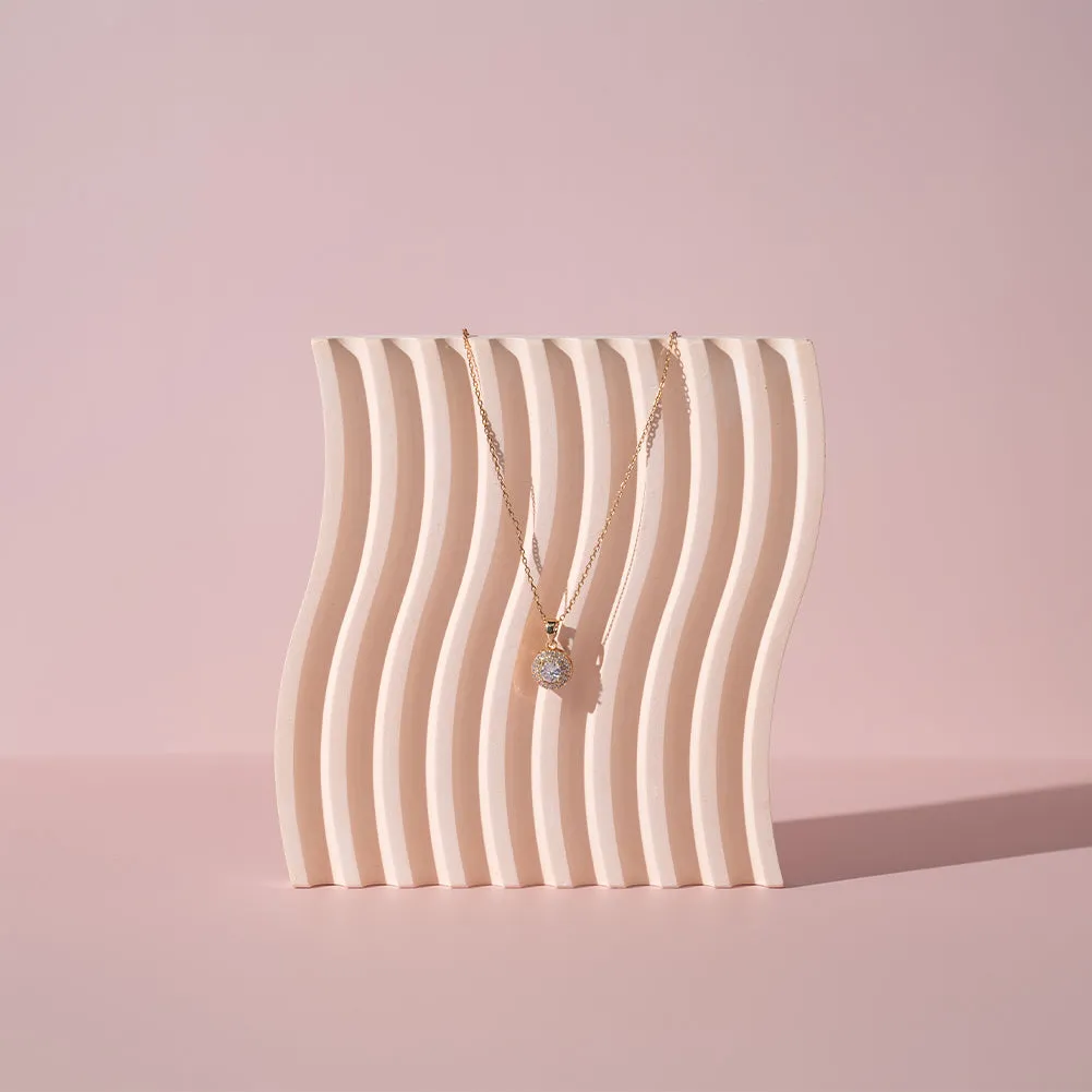 Grooved Arch Wave Photography Styling Handmade Plaster Props - 4 Pack (Pastel Orange)
