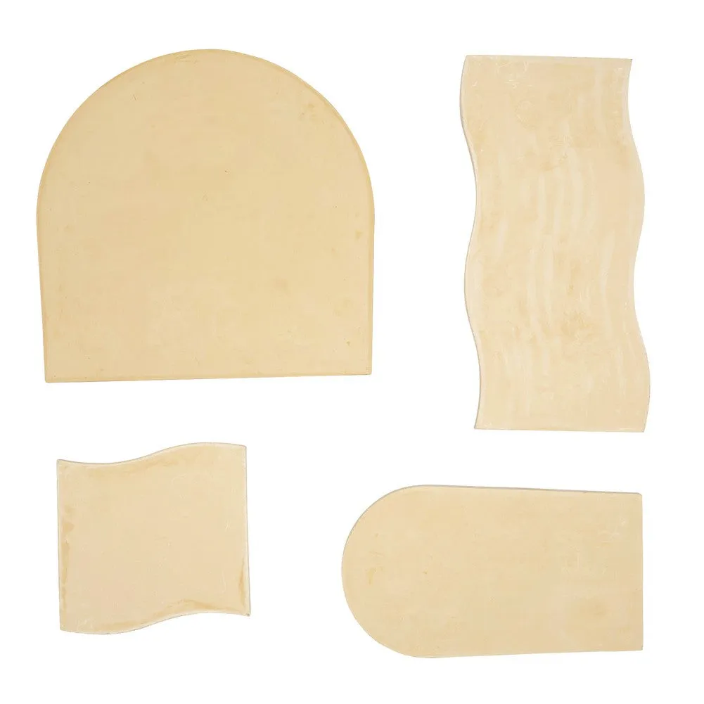 Grooved Arch Wave Photography Styling Handmade Plaster Props - 4 Pack (Quicksand Beige) (DEMO STOCK)