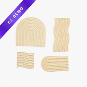 Grooved Arch Wave Photography Styling Handmade Plaster Props - 4 Pack (Quicksand Beige) (DEMO STOCK)