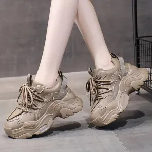 Hnzxzm Platform Women Shoes Designer Sneakers Fashion Outdoor Flats Causal Lace Up Shoes Female Breathable Ladies Footwear Size