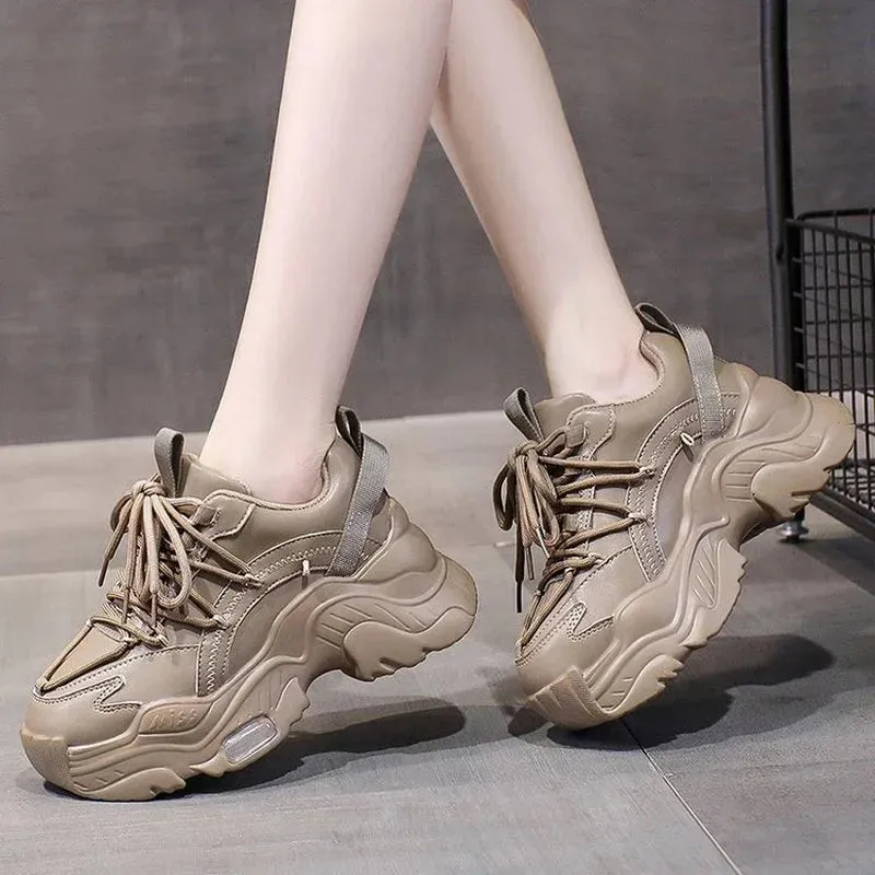 Hnzxzm Platform Women Shoes Designer Sneakers Fashion Outdoor Flats Causal Lace Up Shoes Female Breathable Ladies Footwear Size