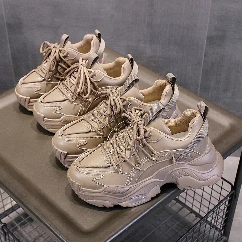 Hnzxzm Platform Women Shoes Designer Sneakers Fashion Outdoor Flats Causal Lace Up Shoes Female Breathable Ladies Footwear Size