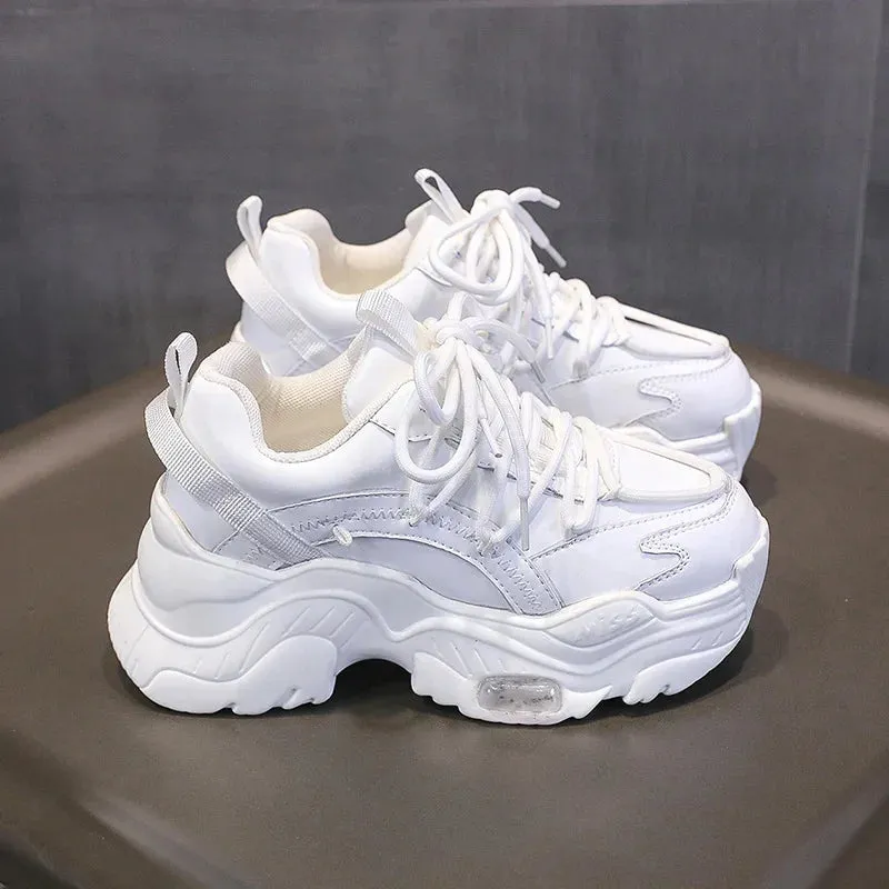 Hnzxzm Platform Women Shoes Designer Sneakers Fashion Outdoor Flats Causal Lace Up Shoes Female Breathable Ladies Footwear Size