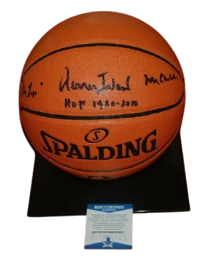 JERRY WEST Los Angeles Lakers signed Basketball HOF 1980 MR CLUTCH (BAS COA)