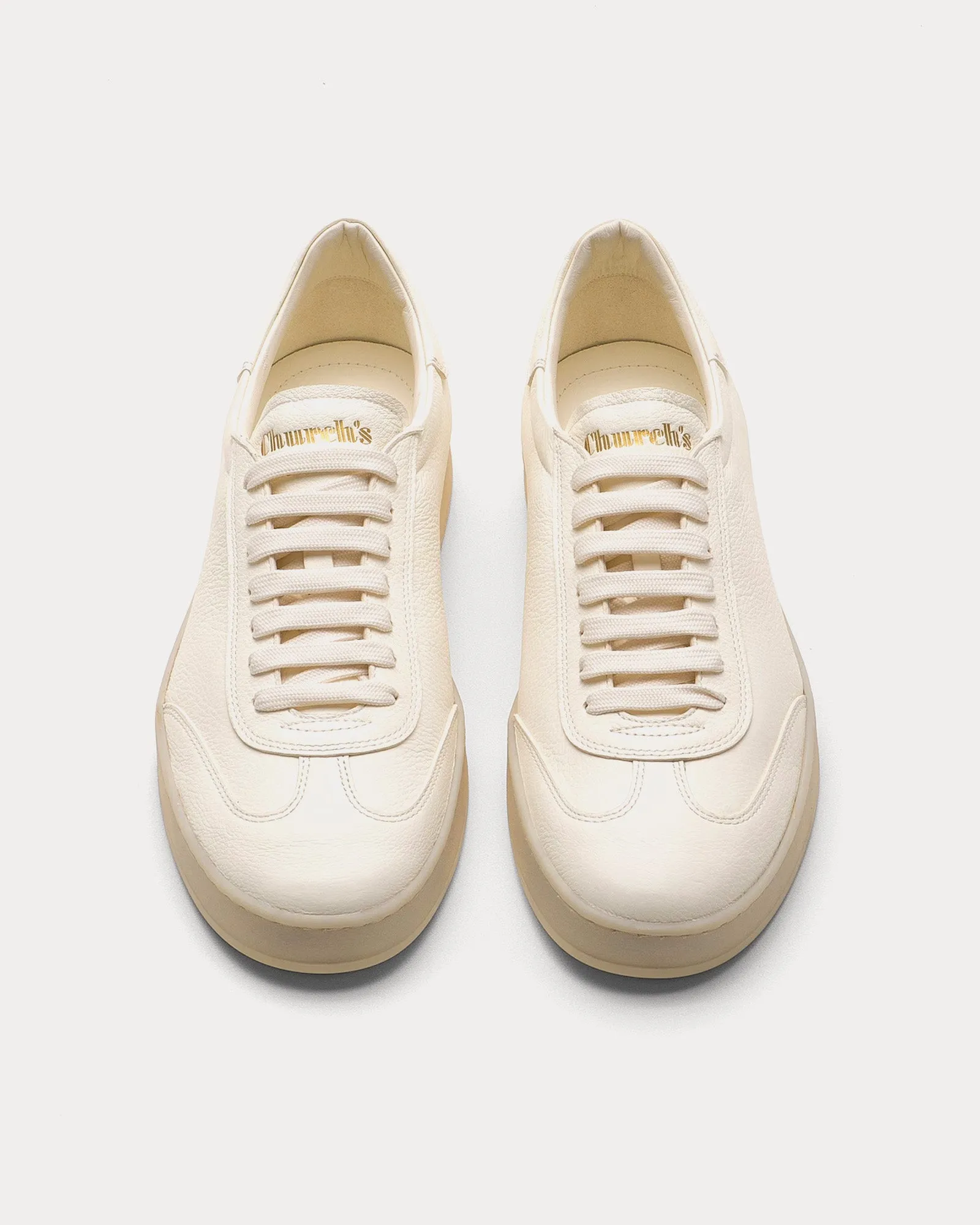 Largs Deerskin Ivory Low Top Sneakers