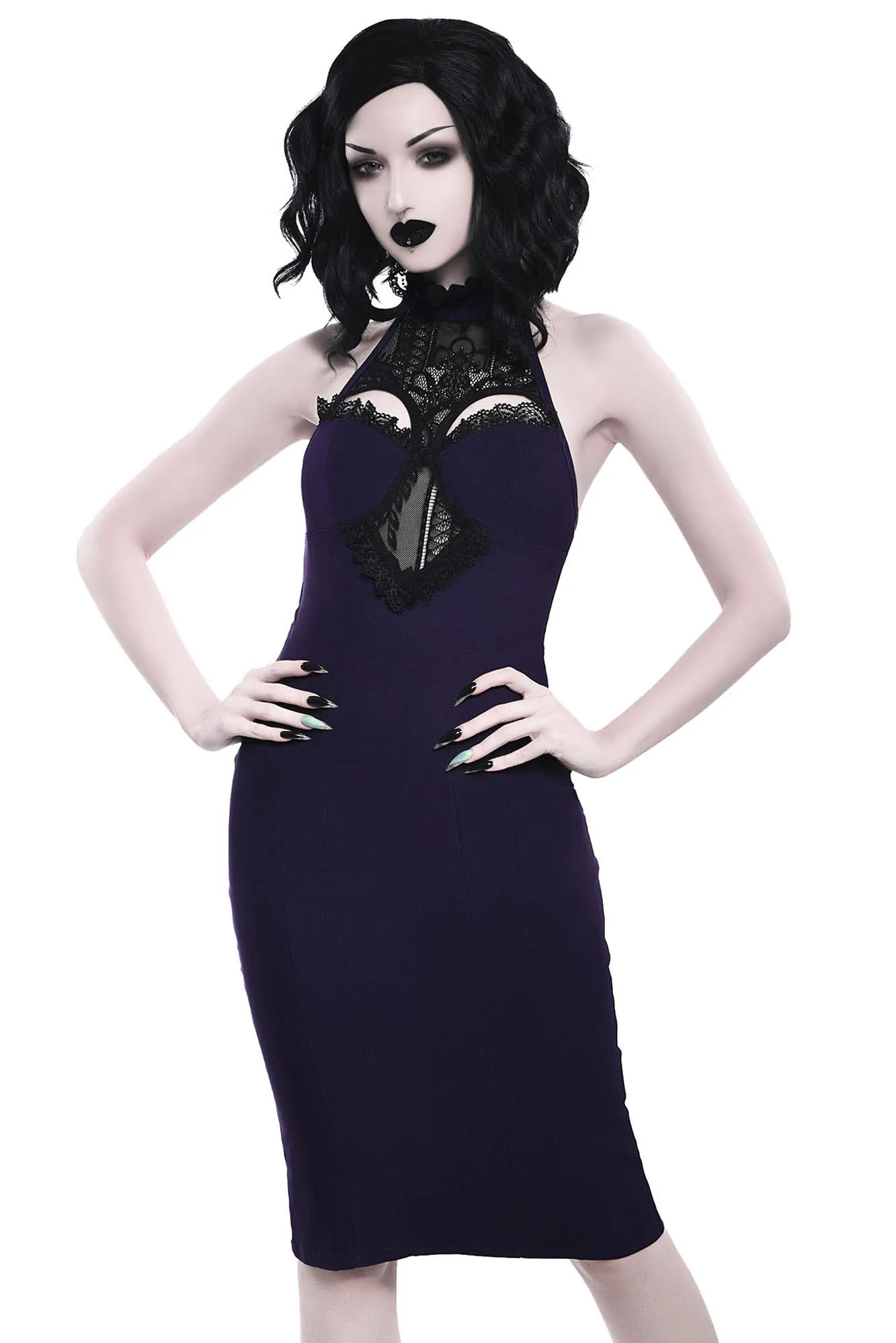 Lavina Halter Dress [PLUM]