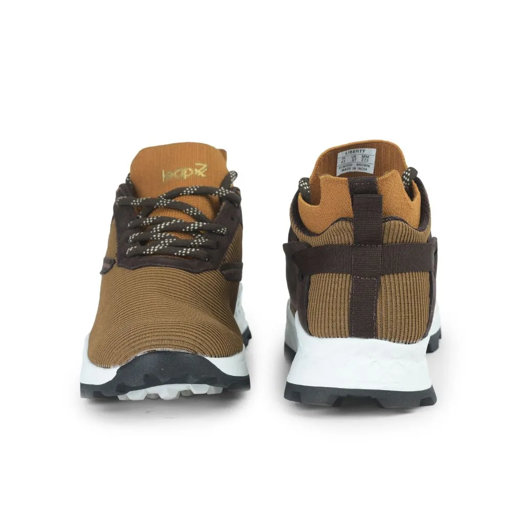 Leap7x Sports Lacing Running Shoe For Men (Brown) ELWOOD By Liberty