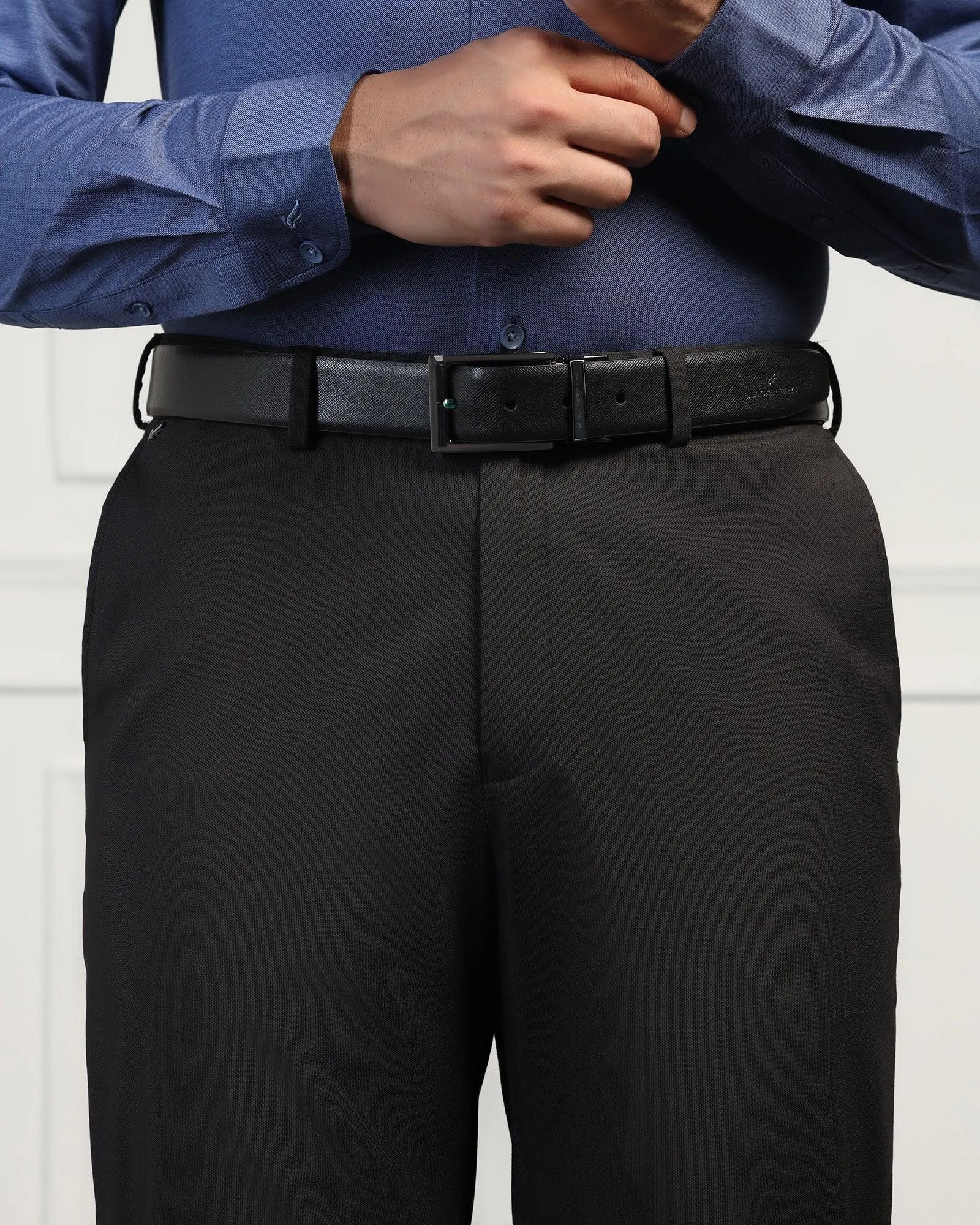 Leather Reversible Black & Brown Solid Belt - Urko