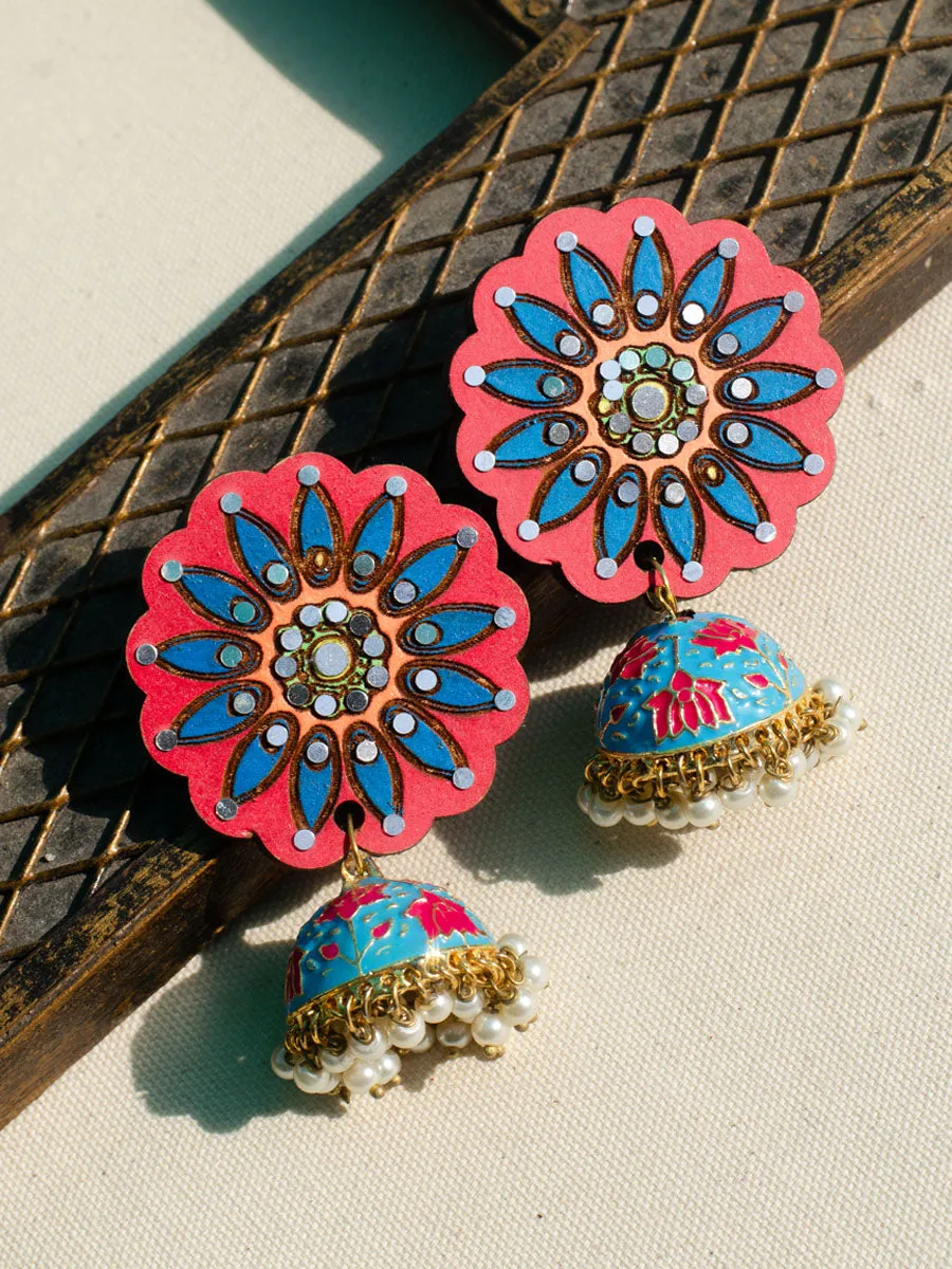 Mandala Meenakari Jhumka