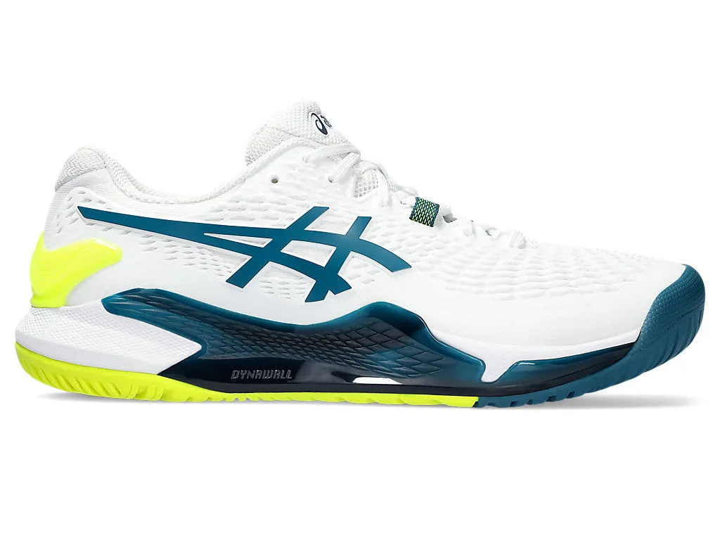 Men's Asics Gel-Resolution 9, White/Restful Teal, 11.5 2E Wide