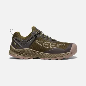 MENS KEEN NXIS EVO WATERPROOF SHOE - DARK OLIVE/BLACK OLIVE