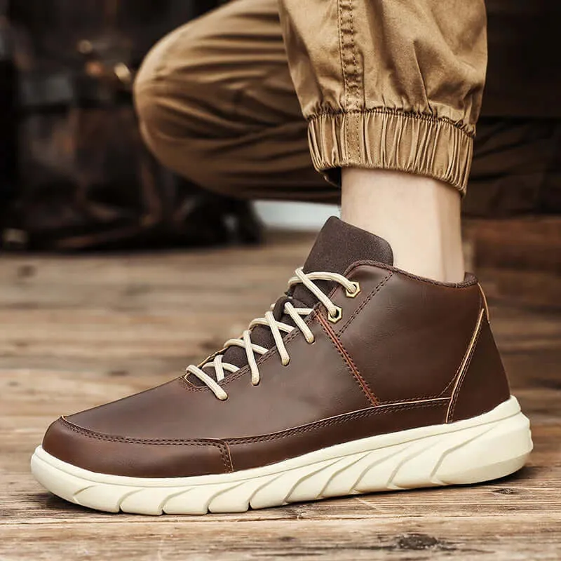 Men's Premium Leather High-Top Sneakers