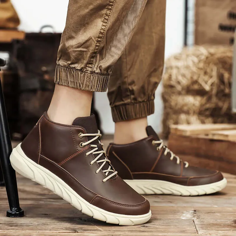 Men's Premium Leather High-Top Sneakers