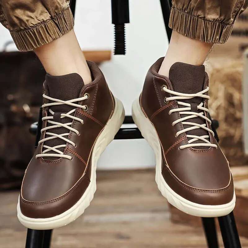 Men's Premium Leather High-Top Sneakers