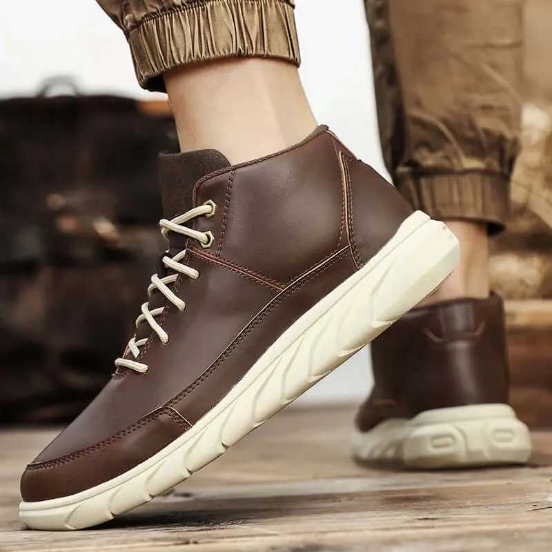 Men's Premium Leather High-Top Sneakers