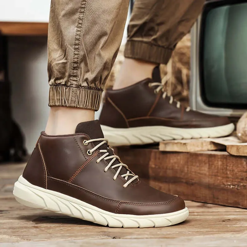 Men's Premium Leather High-Top Sneakers