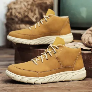 Men's Premium Leather High-Top Sneakers