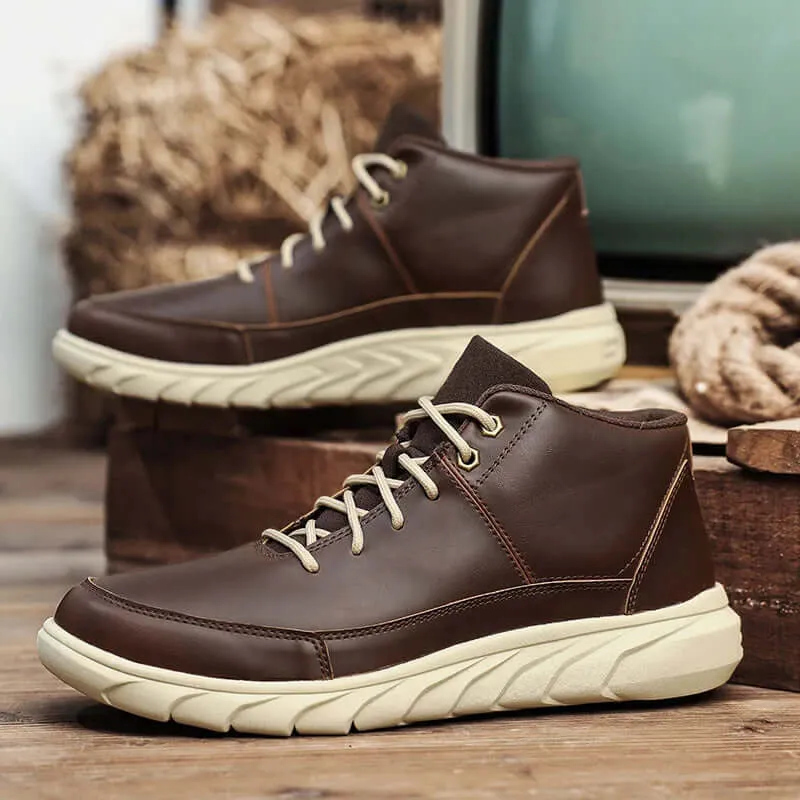 Men's Premium Leather High-Top Sneakers