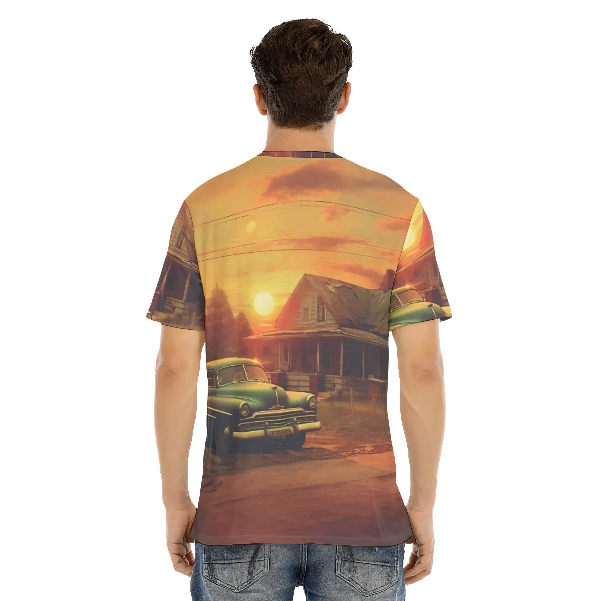 Men's Short Sleeve T-shirt With Button Closure #y112