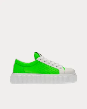 Mesh Fabric Neon Green / White Low Top Sneakers