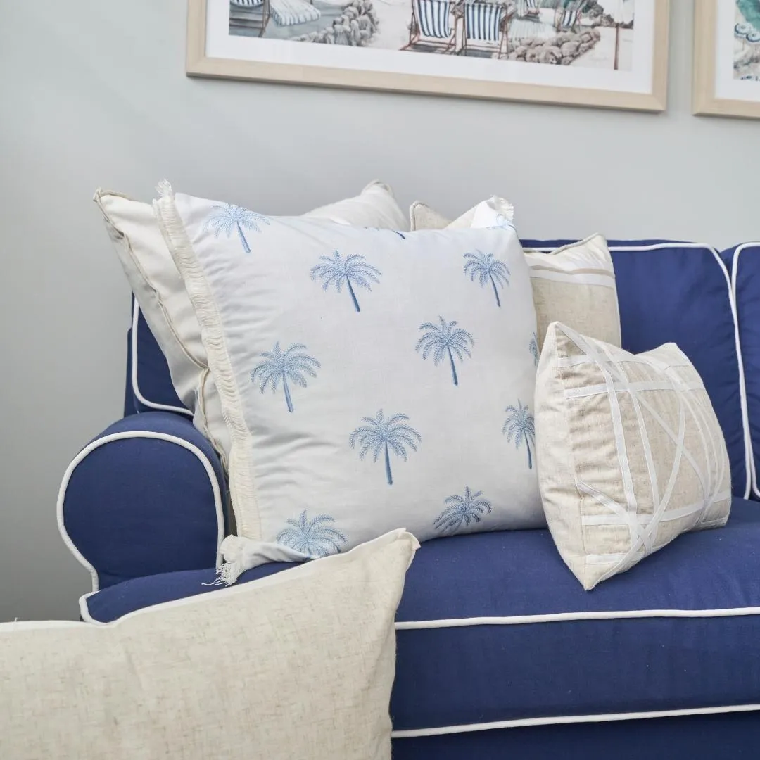 Mirage Haven Bay Palm Tree Light Blue 50x50cm Cushion Cover