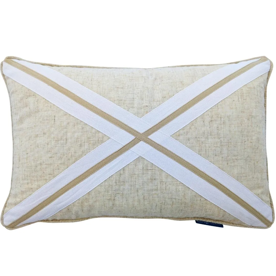 Mirage Haven Ellie Cross Linen 30x50cm Cushion Cover