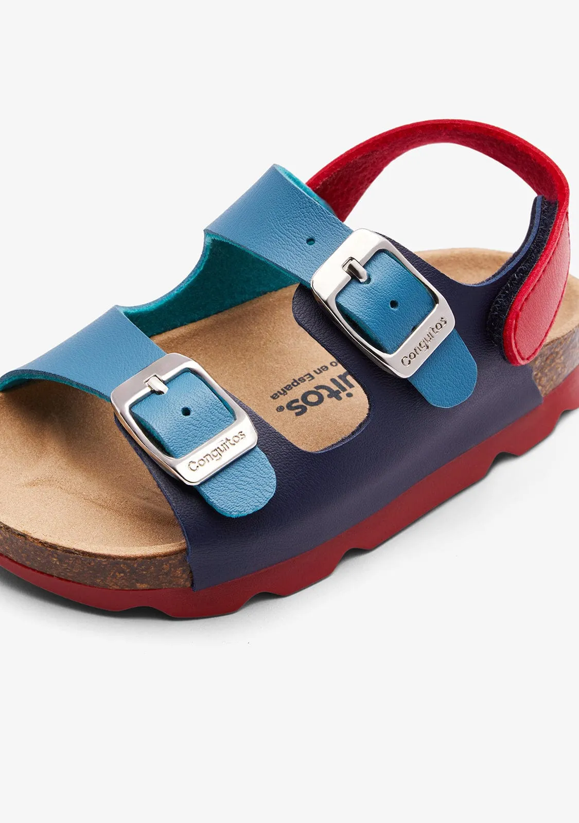 Multi Navy Buckle Bio Sandals