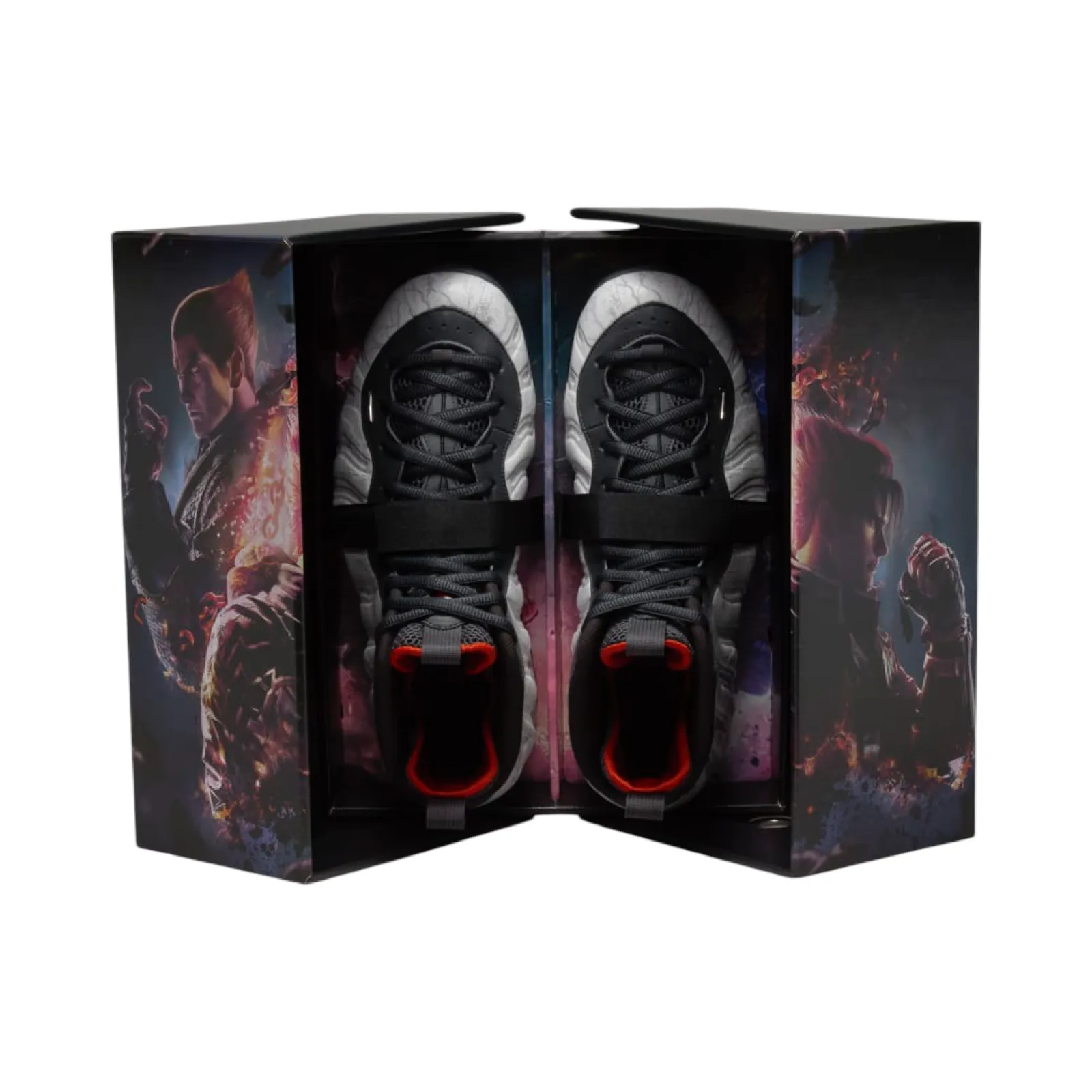 Nike Foamposite Tekken 8 Jin Kazama Photon Dust Metallic Dark Grey Off Noir