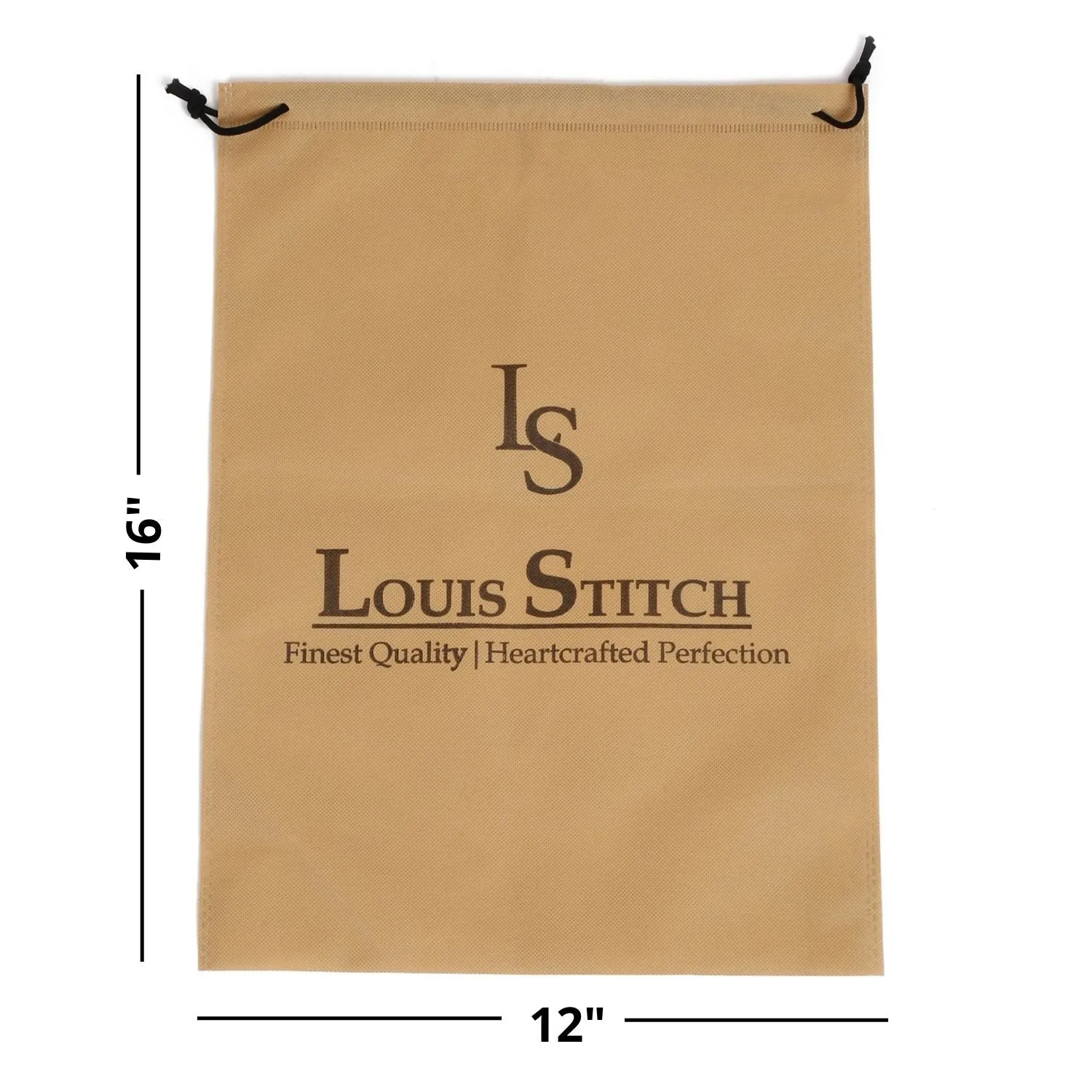 Non Woven Shoe Bag Pack Of  16 Black & Beige Plain