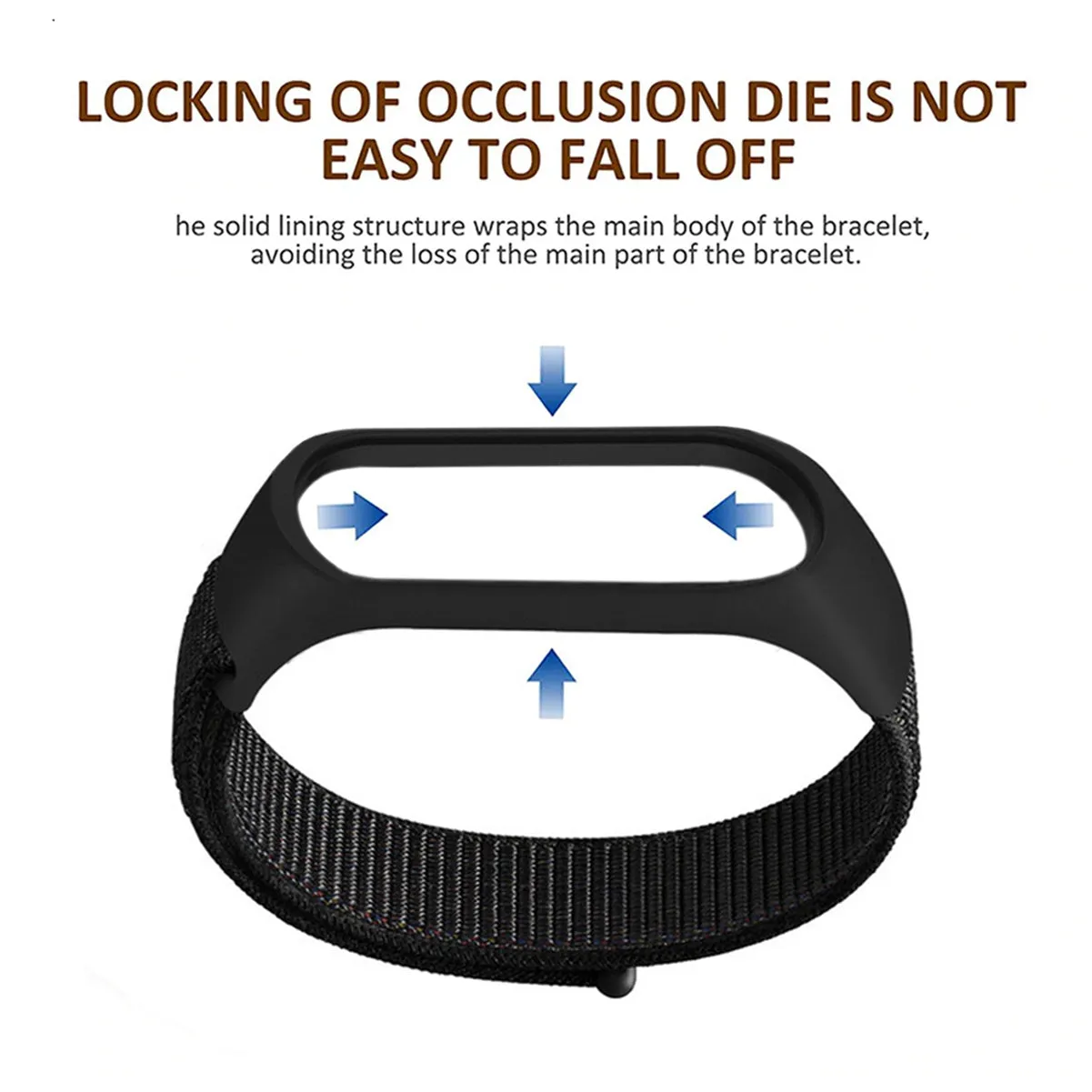Nylon Wristband Strap for Mi Band 6/5/4/3 - Spider Black