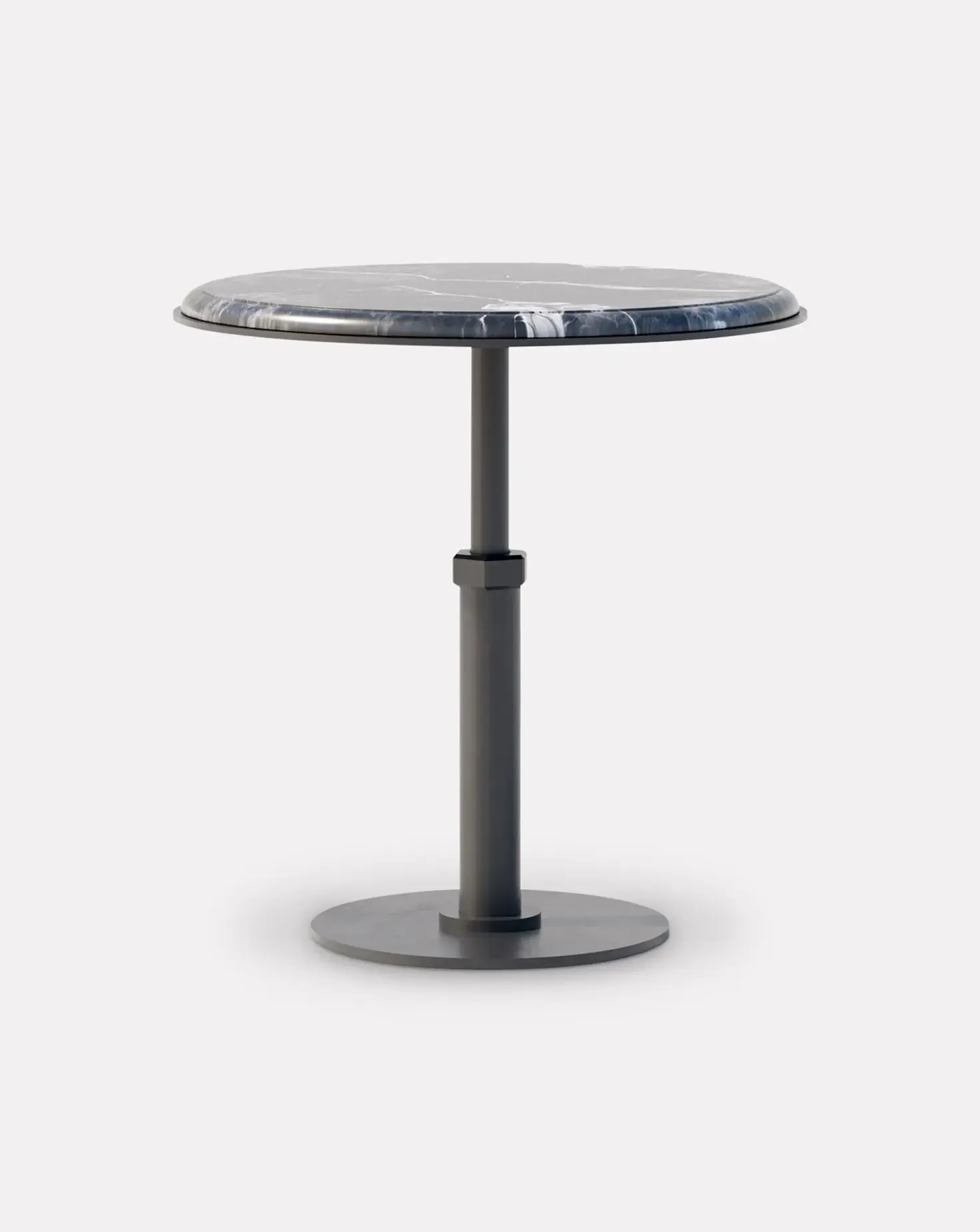 Pedestal Grigio and Steel Hexagon Side Table