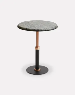 Pedestal Wave and Copper Round Side Table